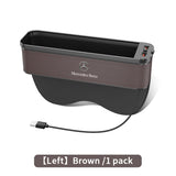 Car Seat Gap Organizer USB Charging Multifunction Storage Box For Mercedes-Benz A B C E V R-Class A45 C43 CLA GLA GLB GLC SLK SL