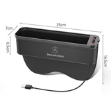 Car Seat Gap Organizer USB Charging Multifunction Storage Box For Mercedes-Benz A B C E V R-Class A45 C43 CLA GLA GLB GLC SLK SL