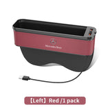Car Seat Gap Organizer USB Charging Multifunction Storage Box For Mercedes-Benz A B C E V R-Class A45 C43 CLA GLA GLB GLC SLK SL